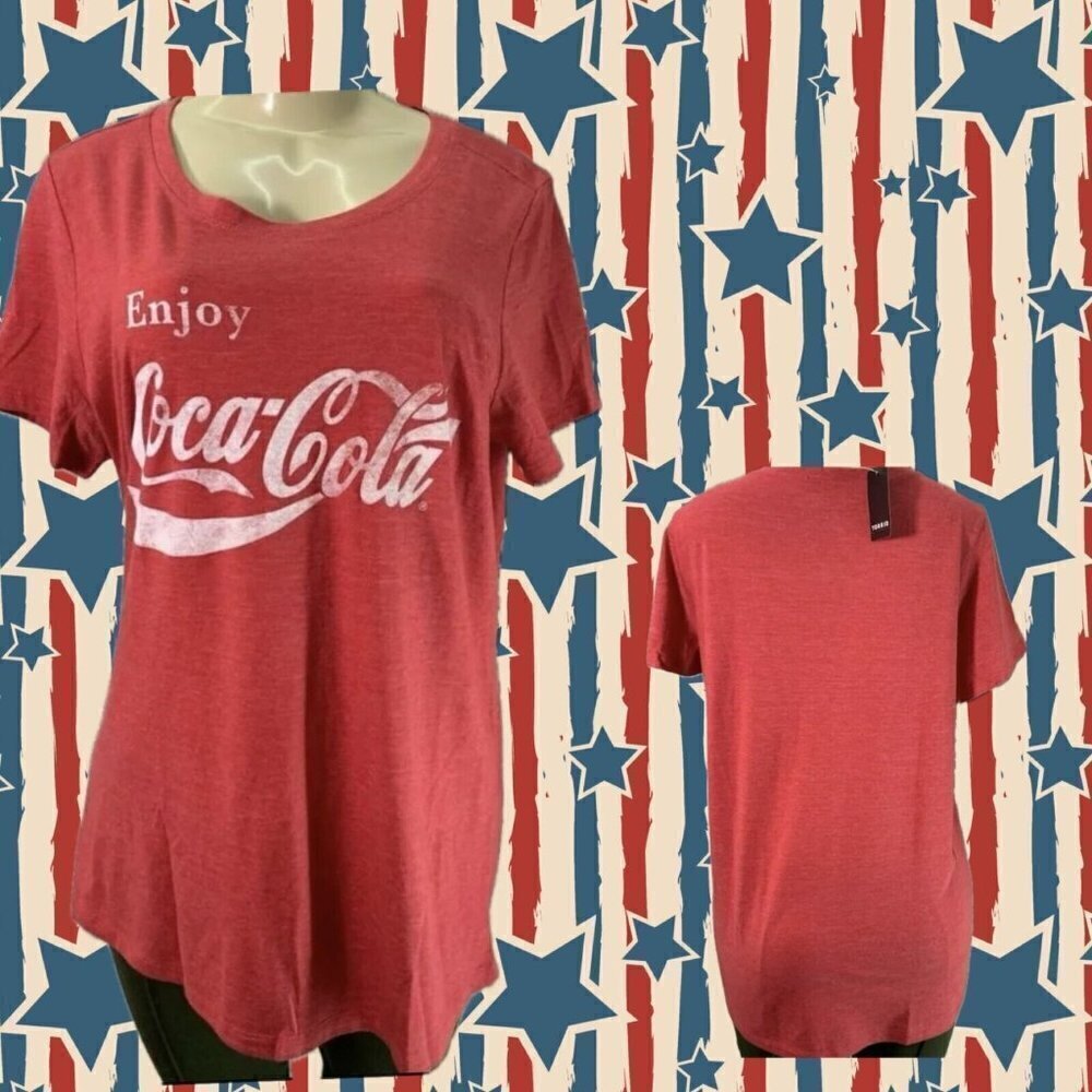 Coca-Cola Torrid 0-L Red Logo Enjoy Coca-Cola Graphic Crew Short Sleeve Tee